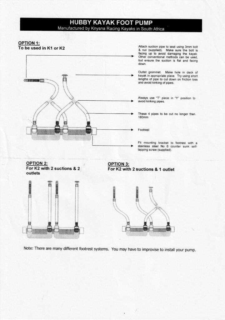 Foot/Kayak/Canoe Water Pump System