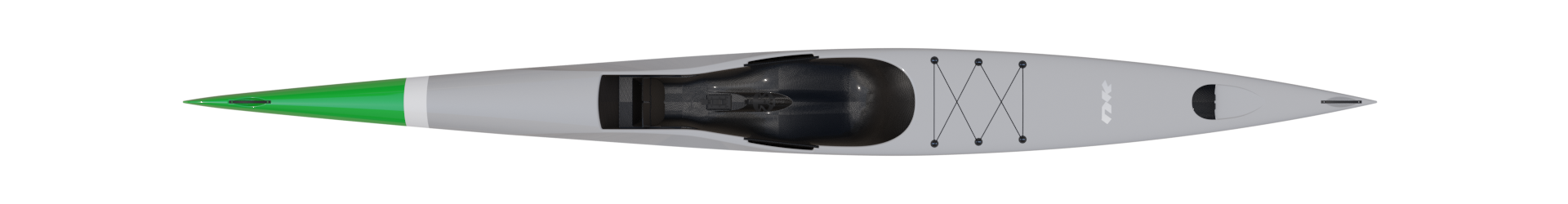 Squall 540 in whale grey with green nose, top view