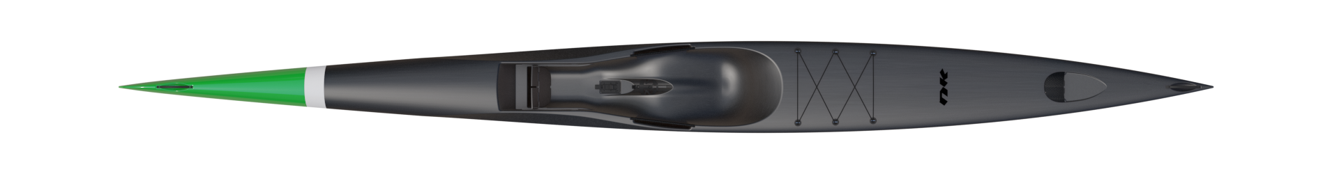 Squall 580 CarbonX, raw carbon and green — top view