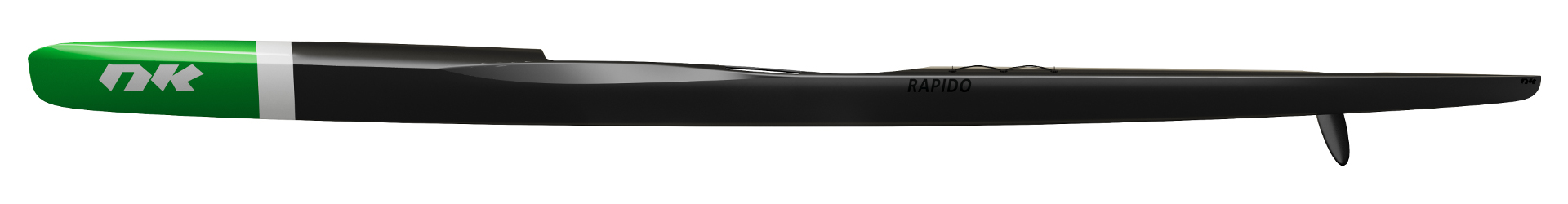 Rapido 595 CarbonX, raw carbon and NK Green — side view